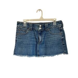 American Eagle Low Rise Denim Mini Skirt Y2K 90s Raw Hem Cotton Size 6